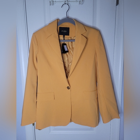 MAGE Women's Orange Blazer. MSRP $565 - Picture 8 of 12